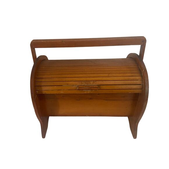 Vintage Cedar Wood Sewing Box w/ Rolltop Cover MCM 1960’s - Picture 1 of 8